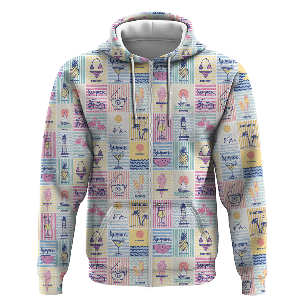 Aloha Summer Posters Grunge Textures Hoodie LT01 Zip Hoodie Multicolor - Polynesian Pride