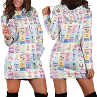 Aloha Summer Posters Grunge Textures Hoodie Dress LT01 - Polynesian Pride