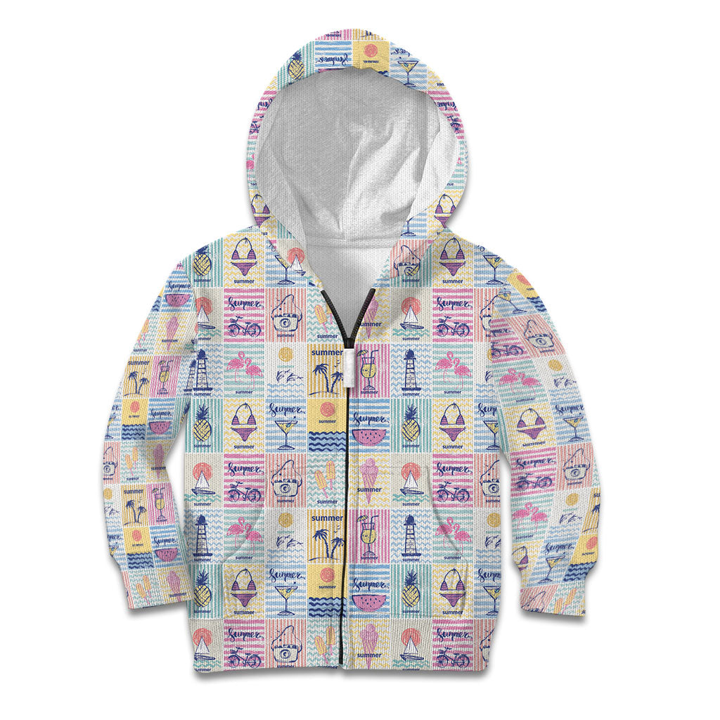 Aloha Summer Posters Grunge Textures Kid Hoodie LT01 Zip Hoodie Multicolor - Polynesian Pride