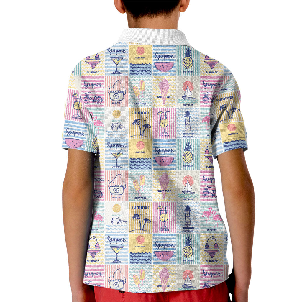 Aloha Summer Posters Grunge Textures Kid Polo Shirt LT01 - Polynesian Pride