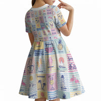 Aloha Summer Posters Grunge Textures Kid Short Sleeve Dress LT01 - Polynesian Pride