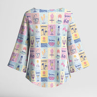 Aloha Summer Posters Grunge Textures Kimono Sleeve Blouse LT01 - Polynesian Pride
