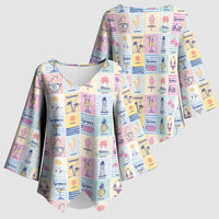Aloha Summer Posters Grunge Textures Kimono Sleeve Blouse LT01 - Polynesian Pride
