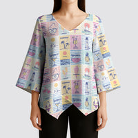 Aloha Summer Posters Grunge Textures Kimono Sleeve Blouse LT01 - Polynesian Pride