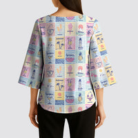 Aloha Summer Posters Grunge Textures Kimono Sleeve Blouse LT01 - Polynesian Pride