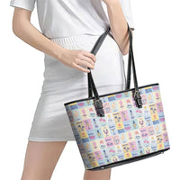Aloha Summer Posters Grunge Textures Leather Tote Bag LT01 - Polynesian Pride