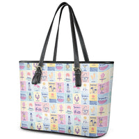 Aloha Summer Posters Grunge Textures Leather Tote Bag LT01 - Polynesian Pride