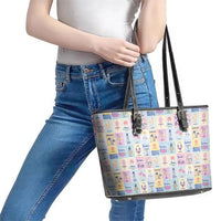 Aloha Summer Posters Grunge Textures Leather Tote Bag LT01 - Polynesian Pride