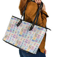 Aloha Summer Posters Grunge Textures Leather Tote Bag LT01 - Polynesian Pride