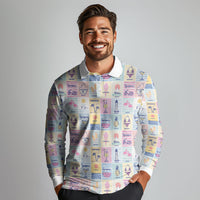Aloha Summer Posters Grunge Textures Long Sleeve Polo Shirt LT01 - Polynesian Pride