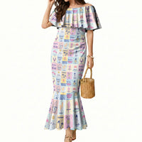 Aloha Summer Posters Grunge Textures Mermaid Dress LT01 Women Multicolor - Polynesian Pride