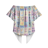 Aloha Summer Posters Grunge Textures Off Shoulder Wrap Waist Top LT01 - Polynesian Pride