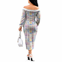 Aloha Summer Posters Grunge Textures Off The Shoulder Long Sleeve Dress LT01 - Polynesian Pride