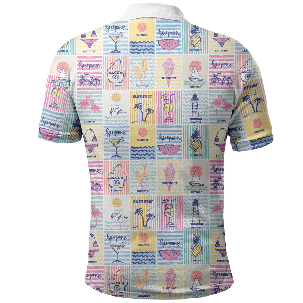 Aloha Summer Posters Grunge Textures Polo Shirt LT01 - Polynesian Pride