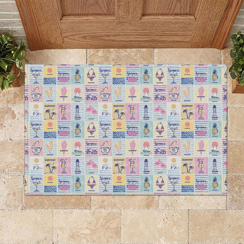 Aloha Summer Posters Grunge Textures Rubber Doormat LT01 Multicolor - Polynesian Pride