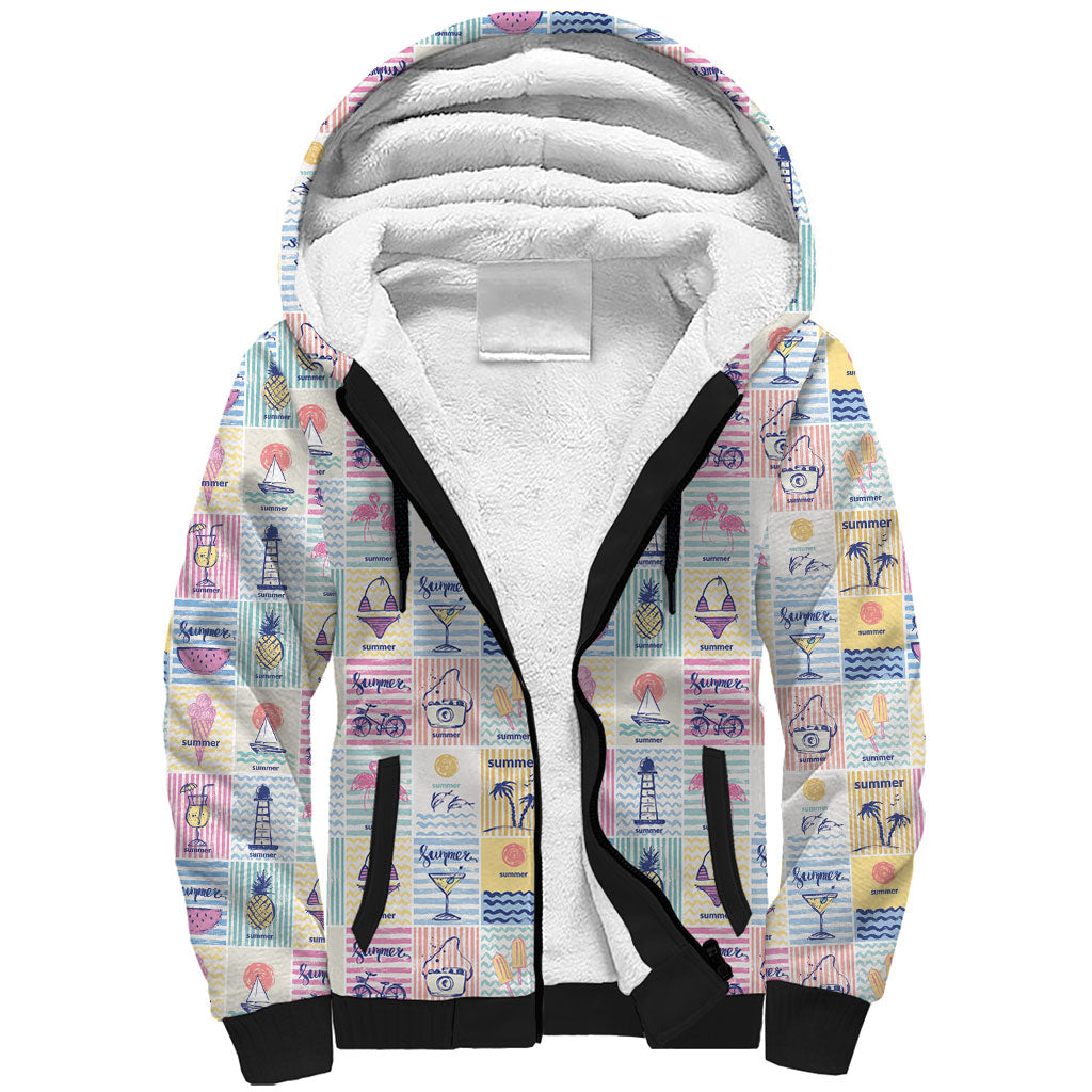 Aloha Summer Posters Grunge Textures Sherpa Hoodie LT01 Unisex Multicolor - Polynesian Pride