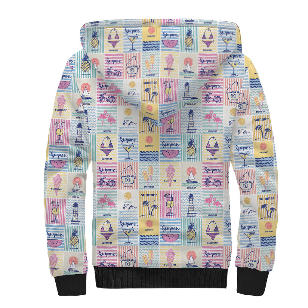 Aloha Summer Posters Grunge Textures Sherpa Hoodie LT01 - Polynesian Pride