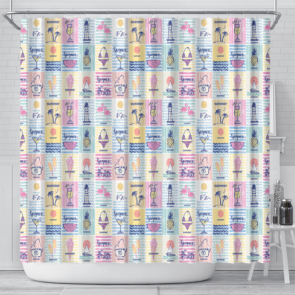 Aloha Summer Posters Grunge Textures Shower Curtain LT01 - Polynesian Pride