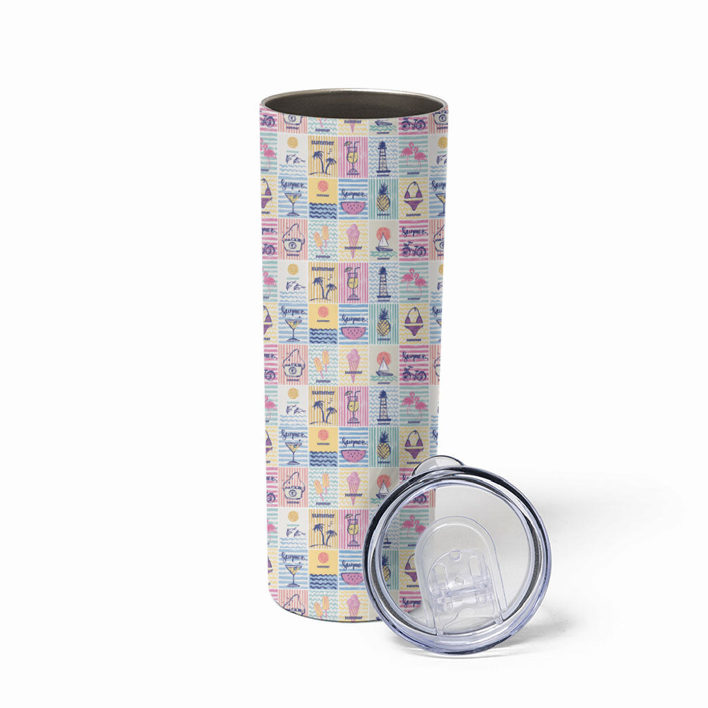 Aloha Summer Posters Grunge Textures Skinny Tumbler LT01 - Polynesian Pride