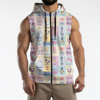 Aloha Summer Posters Grunge Textures Sleeveless Zip Hoodie LT01 - Polynesian Pride
