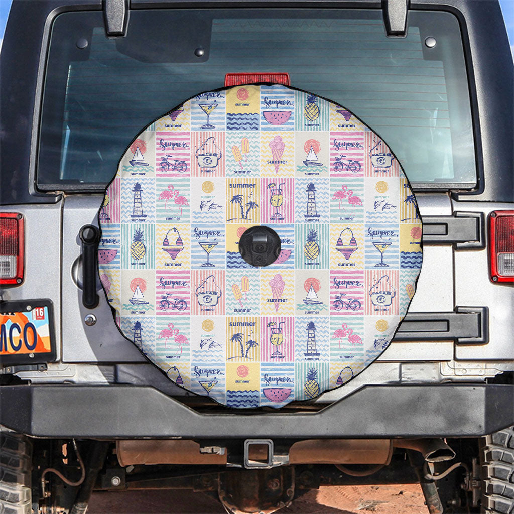 Aloha Summer Posters Grunge Textures Spare Tire Cover LT01 Multicolor - Polynesian Pride