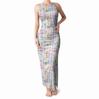 Aloha Summer Posters Grunge Textures Tank Maxi Dress LT01 Women Multicolor - Polynesian Pride