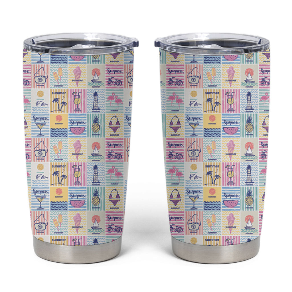 Aloha Summer Posters Grunge Textures Tumbler Cup LT01 Multicolor - Polynesian Pride