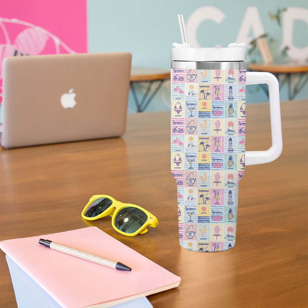 Aloha Summer Posters Grunge Textures Tumbler With Handle LT01 - Polynesian Pride
