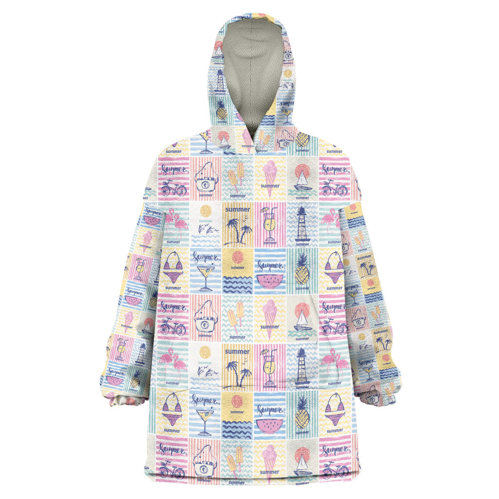 Aloha Summer Posters Grunge Textures Wearable Blanket Hoodie LT01 One Size Multicolor - Polynesian Pride