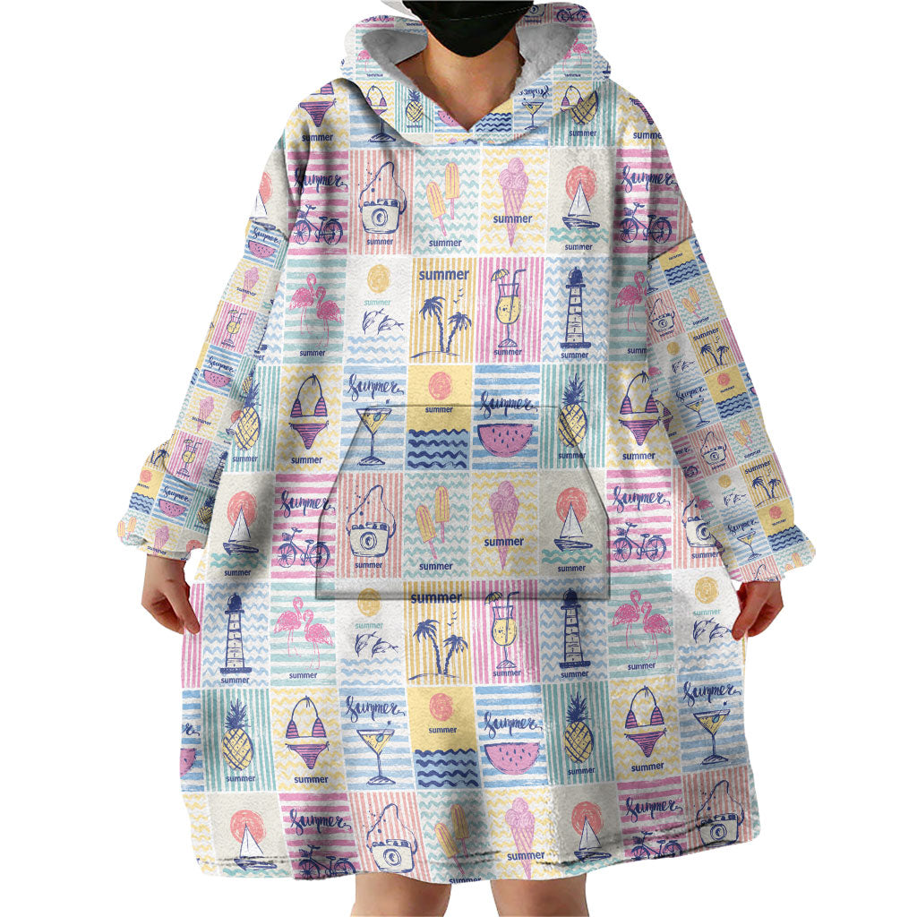 Aloha Summer Posters Grunge Textures Wearable Blanket Hoodie LT01 - Polynesian Pride