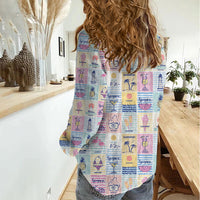 Aloha Summer Posters Grunge Textures Women Casual Shirt LT01 - Polynesian Pride