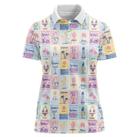 Aloha Summer Posters Grunge Textures Women Polo Shirt LT01 Female Multicolor - Polynesian Pride
