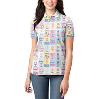 Aloha Summer Posters Grunge Textures Women Polo Shirt LT01 - Polynesian Pride
