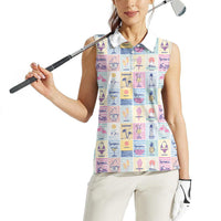 Aloha Summer Posters Grunge Textures Women Sleeveless Polo Shirt LT01 - Polynesian Pride
