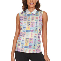 Aloha Summer Posters Grunge Textures Women Sleeveless Polo Shirt LT01 - Polynesian Pride