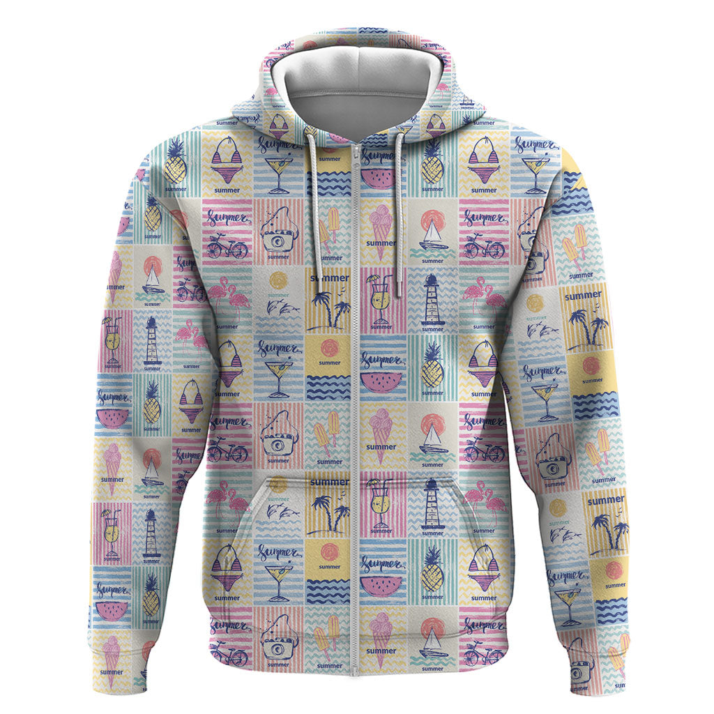 Aloha Summer Posters Grunge Textures Zip Hoodie LT01 Zip Hoodie Multicolor - Polynesian Pride