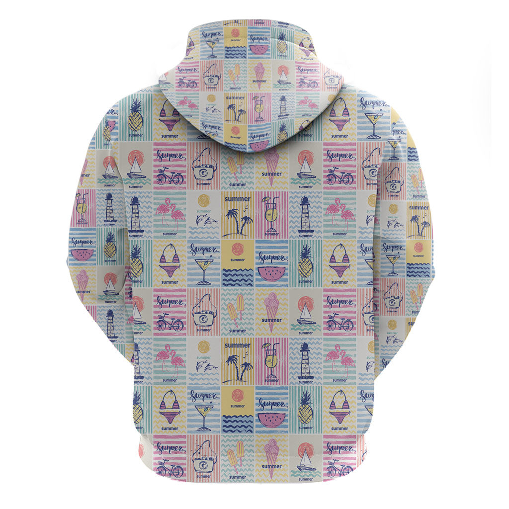 Aloha Summer Posters Grunge Textures Zip Hoodie LT01 - Polynesian Pride