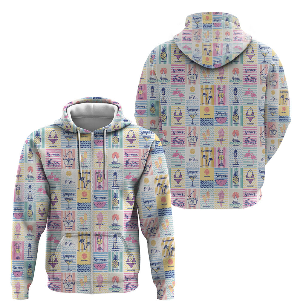 Aloha Summer Posters Grunge Textures Zip Hoodie LT01 - Polynesian Pride