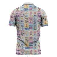 Aloha Summer Posters Grunge Textures Zipper Polo Shirt LT01 - Polynesian Pride