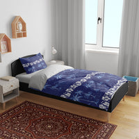 Blue Hawaii Palm Tree Hibiscus Bedding Set Fantasy Summer Vibe