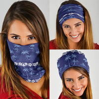 Blue Hawaii Palm Tree Hibiscus Neck Gaiter Fantasy Summer Vibe LT01 - Polynesian Pride