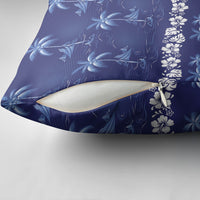 Blue Hawaii Palm Tree Hibiscus Pillow Cover Fantasy Summer Vibe
