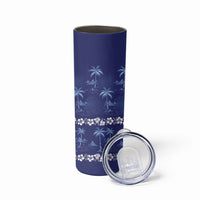 Blue Hawaii Palm Tree Hibiscus Skinny Tumbler Fantasy Summer Vibe LT01 - Polynesian Pride