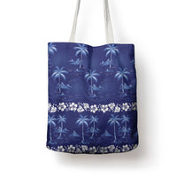 Blue Hawaii Palm Tree Hibiscus Tote Bag Fantasy Summer Vibe