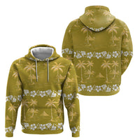 Yellow Hawaii Palm Tree Hibiscus Hoodie Fantasy Summer Vibe