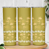 Yellow Hawaii Palm Tree Hibiscus Skinny Tumbler Fantasy Summer Vibe LT01 - Polynesian Pride
