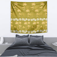 Yellow Hawaii Palm Tree Hibiscus Tapestry Fantasy Summer Vibe LT01 - Polynesian Pride