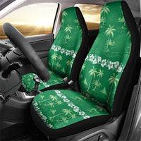 Green Hawaii Palm Tree Hibiscus Car Seat Cover Fantasy Summer Vibe