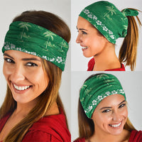 Green Hawaii Palm Tree Hibiscus Neck Gaiter Fantasy Summer Vibe