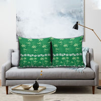 Green Hawaii Palm Tree Hibiscus Pillow Cover Fantasy Summer Vibe